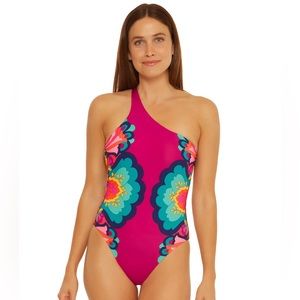Trina Turk Medallion Asymmetrical One Piece